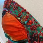 Vintage Formal Dress XS Y2K Strapless Long Gown Holiday Party Beaded Tropical Red Photo 2