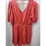EXPRESS Women's Romper Somcked Waist Shorts Jumpsuit Coral Size XL Photo 2