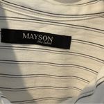 Mayson the Label white & black striped pants & collared button down top | size 4 Photo 7