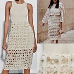 ZARA  NWT combination mixed contrast midi dress crochet detailed skirt tank style Photo 1