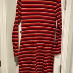 Old Navy NWT Size M Purple Red Stripe Stretch Cotton Ribbed Knit Mini Dress Photo 6