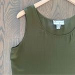 Spenser Jeremy Vintage 100% Silk Sleeveless Scoop Neck Shell Olive Green Large Photo 2