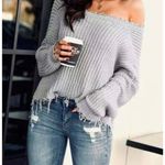 Moon & Maddison Off The Shoulder Trendy Sweater  Photo 0