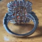 Natural Red Garnet Sterling Silver Cocktail Ring Size 9 Photo 3