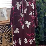Prologue The Raglan Maroon Boho Floral High Neck 3/4 Sleeve Midi Dress - Small Photo 1