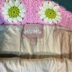 Show Me Your Mumu  Mini Skirt L Pink Daisy Crochet Knit Y2K Cottagecore Dopamine Photo 3