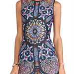 Clover Canyon Stained Glass Neoprene Sleeveless Dress in Multi Size XS Photo 0
