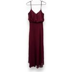 Birdy Grey  Gwennie Chiffon Bridesmaid‎ Maxi Dress in Cabernet Red Sz M NEW Photo 2