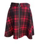 Hot Topic Plaid O-Ring Skater Skirt Lot of 2 SZ S Black & White, Red & Black Photo 5