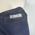 Reformation  Size XS Navy Blue Kai Cut Out Tie Front Long Wrap Dress Photo 8