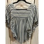 BeachLunchLounge  Collection Striped Square Neck Flutter Sleeve Top Size XS Photo 5