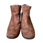 Franco Sarto  Brown Suede Block Heel Ankle Boots | Size 7W Photo 4