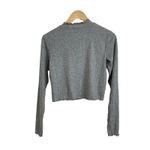 BP. Gray Medium Heather Mock Neck Long Sleeve Crop Top Size‎ Medium NEW Photo 6