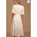 Charlie Holiday nwt  Salsa Floral Print Puff Sleeve Midi Wrap Dress size 2 Photo 3