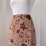 Mixit Vintage Y2K  Tan, Burgundy & Black Floral Print Knee Length Wrap Skirt Photo 3