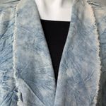 Vintage THRILL Lightweight Acid Wash Denim Duster Fringe Edges Hippie Festival Blue Size XL Photo 12