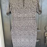 Calvin Klein  Sweater Dress Animal Print Short Sleeve Grey Black Women's Medium Photo 3