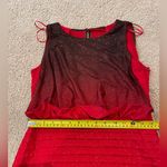 R & M Richards Women's red glitter ruffled sleveless MiniDress Photo 5