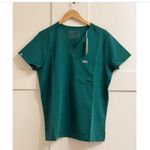FIGS Women's Catarina One Pocket Scrub Top in Hunter Green, Size Large Photo 8