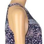 Skies Are Blue  navy and pink abstract floral tank top w/lace detail. Small. EUC Photo 3