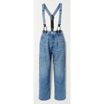 RE/DONE  x Hikari Mori High-Rise Wide Leg Jeans with Braces in Blue Sz. 26 Photo 1