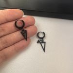 Spike Dangle Drop Earrings for Men Women Streetwear Punk Hip Hop Unisex Style Black Photo 4