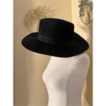 Black 100% Wool Felt Cowboy Rancher Hat Photo 1