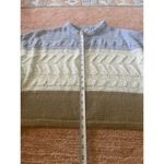 Derek Heart colorblock knit sweater blue cream brown size M Photo 2