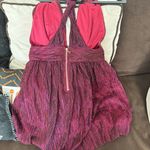 Lulus  Ailey Metallic Pink/Red/Magenta Prom Formal Skater Dress Size XS Photo 8