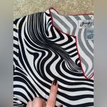 vintage 90s black and white psychedelic swirl top Photo 4