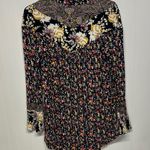 Free People  Black Pleated Blouse with Bib Collar Photo 5