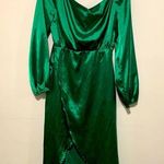 Simplee Apparel Simplee silk like dress NWOT Medium long sleeve below knee. perfect for holidays Photo 0