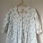 Floral Coquette Flanel Nightgown with Ruffle Trim Sz Medium White Photo 1