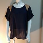 OVI  Blue Leopard Print Blouse (Medium) Photo 1