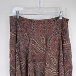 CHAPS Vintage Y2K Forest Fairy Skirt Womens 8 Brown Paisley Polyester Preppy Photo 1