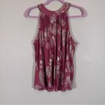 Anthropologie Feather Bone Pink Gold Metallic Print Halter Blouse Womens L Tank Photo 11