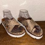 Gentle Souls Kenneth Cole Lilly Snakeskin Print Toe Ring Platform Sandal Shoes Size 8 Photo 1