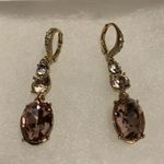 Givenchy  Light Pink Pave Double Crystal Drop Earrings Photo 1