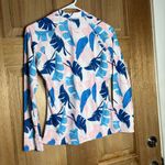 Tropical Leaf Print Long Sleeve Top size S upf50+ Blue Photo 4