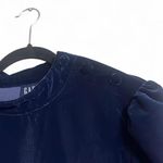 Gap Dress SzXL Elegant Puff Sleeve Mockneck Velvet Mini w/Button Detail Holidays Photo 4