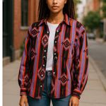 Vintage Circle T Marilyn Lenox Long Sleeve Western Button Up Shirt Womens USA S Purple Size M Photo 0