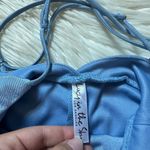 Lucy in the Sky Ruched Cross Back Dress In Pastel Blue Photo 3