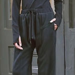 Free People Make It Count Harem Onesie Black Size Large Apres Ski fleece black Photo 0