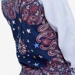 Free People New Embroidered Bandana Bandit Chambray Button Down Shirt Size XS Photo 1