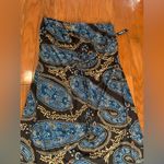 NWT Allen B by Allen Schwartz Womens Brown Blue Dress size Large Strapless‎ Photo 4