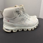 ON Women's Cloudrock Waterproof Hiking Boot Shoes Glacier/Sand Size 9 No Insoles White Photo 1