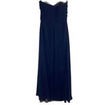 Bari Jay Navy Strapless Dress Size 10 Formal Gala Bridesmaid Prom Bridal Blue Photo 1