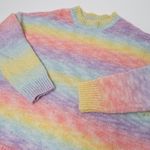 Main Strip Pastel Rainbow Cozy Knit Sweater Photo 3