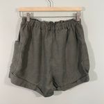 Wilfred Free  Women Green 100% Linen Elastic Pull On Shorts Size M Photo 6