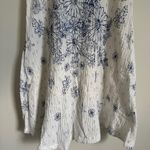 Free People  Floral Gauze Pinwheel Dress Size Medium blue white boho beach travel Photo 5